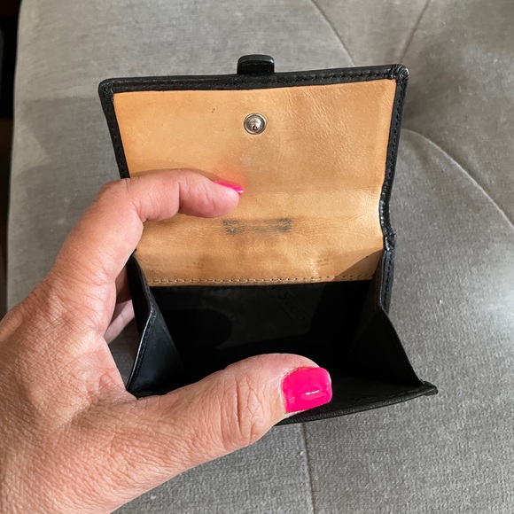 Small Coach Buckle Wallet with Black Signature Cs on Grey Canvas - Vintage - Picture 2 of 4